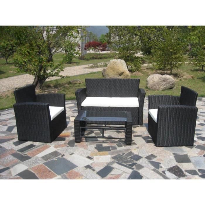 Magnifique Salon De Jardin Resine Tressee Noir Achat Vente
