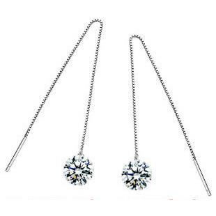 Boucles D'oreilles Longues Argentées Avec Perles Bleues - Marque KANEORE, Neuves Sans Emballage