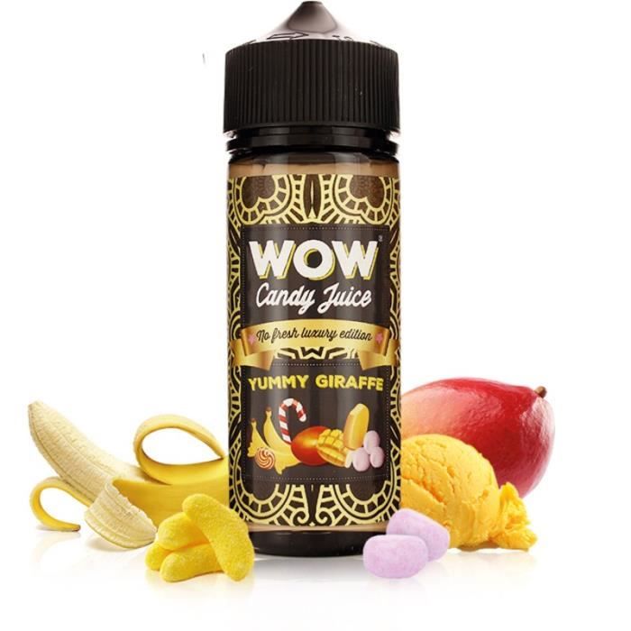 Eliquide Mangue Bonbon banane Dragees Fraise Yummy Giraffe No Fresh 100ml Wow Candy Juice Made in Vape