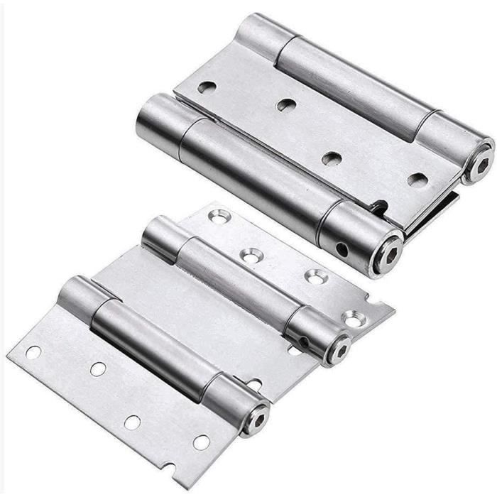 Paire de charnières à ressort double action en acier inoxydable 10,2 cm