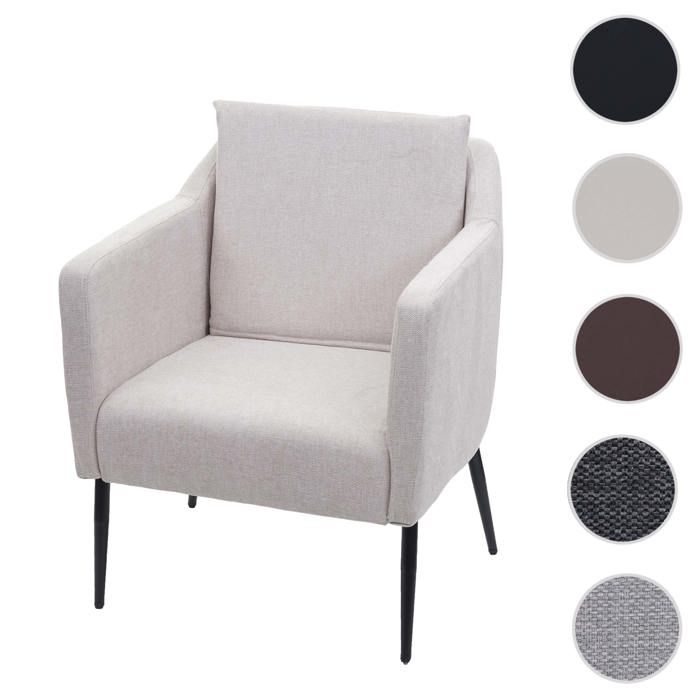 Fauteuil de salon HWC-H93a Tissu/Textile crème-beige