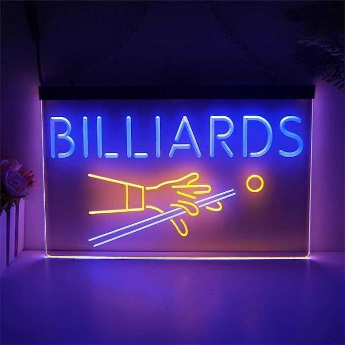 Neon Lights Signs Billiards Led Neon Sign, Plug Powered Dual Color
