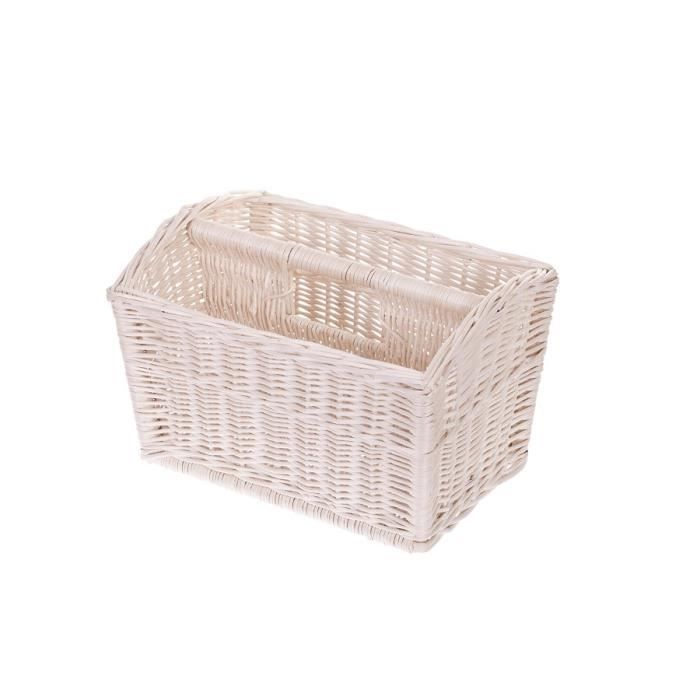 Panier A Magazines En Osier Blanc Porte Revues Achat Vente Porte Revue Panier A Magazines En Osier Cdiscount