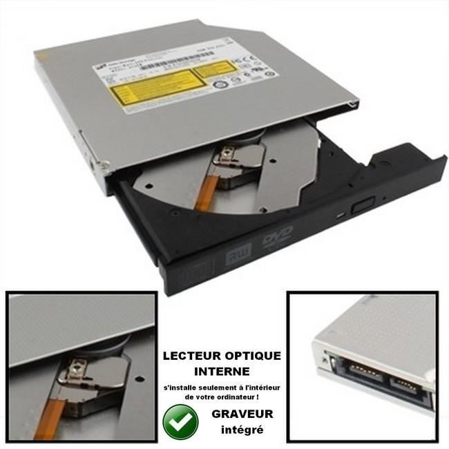 Lecteur Graveur 12,7mm Interne pour PC portable - Port SATA