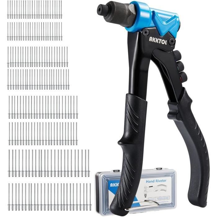 Pince à Riveter avec 200 RivetsPince à Rivets Pop avec 4 Têtes ...