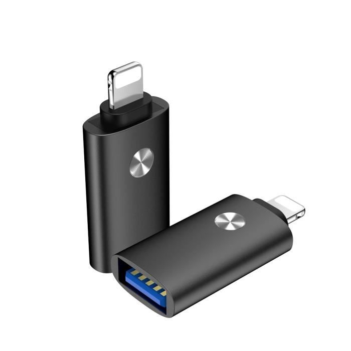 Adaptateur Lightning vers USB pour appareil photo, câble USB 3.0 OTG pour  iPhone/iPad pour connecter un lecteur de cartes, une clé USB, un disque U