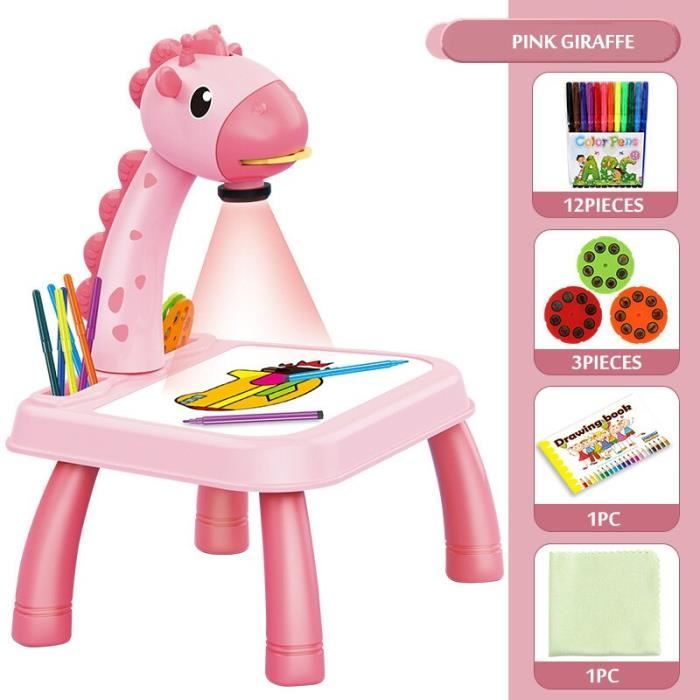 Dessin - Graphisme,Projecteur Led pour enfants,Table de dessin  artistique,tableau de peinture,bureau,artisanat - Type Pink Giraffe-A - Cdiscount  Jeux - Jouets