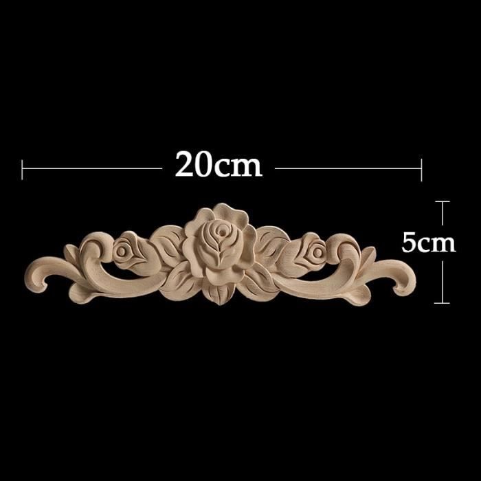 Decorazione Parete Artigianale Applique Decorative In Legno Intagliato 40x11 Cm - Decorazioni Vintage Per Mobili E Armadi Fai-da-te Accessorio Arredamento Rustico