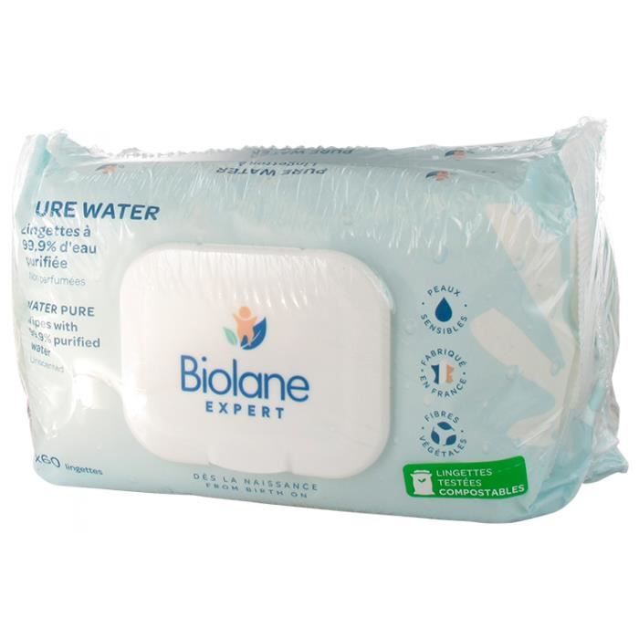 73597 Biolane Lingettes Pure Water Lot de 3 Pack de 60 Lingettes -  Cdiscount Puériculture & Eveil bébé