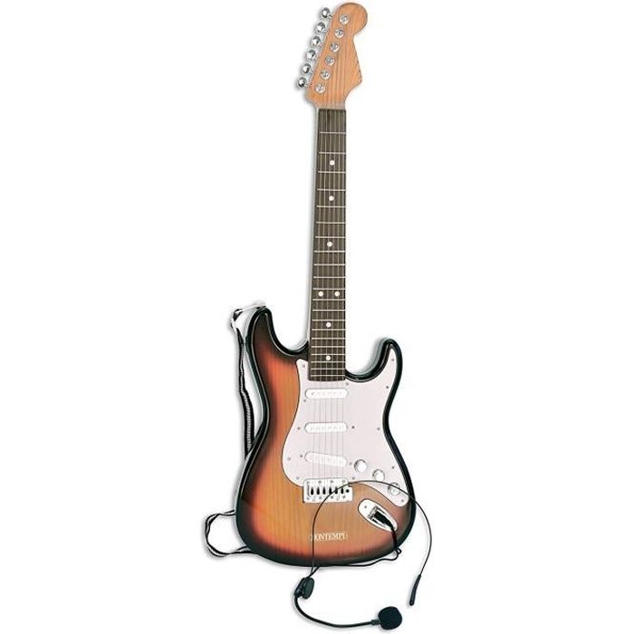 Guitare électrique Jouet Bontempi Avec Microphone - Rouge Et Jaune, Pour Enfants Dès 3 Ans