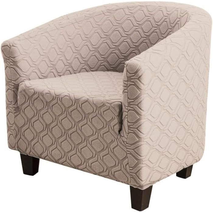 Housse De Fauteuil Club En Velours Extensible - Taille Unique 68-89 Cm, Lavable Machine, Couleur Chameau, 1 Pièce