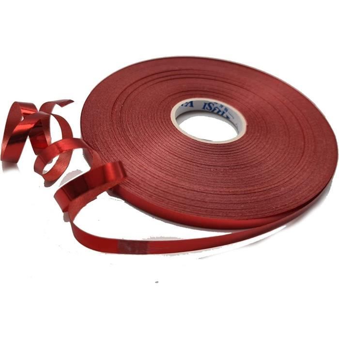 Rouleau De Ruban Métallisé Rouge – 1/8 Pouce X 55 Yards, Décoratif, Lot De 3 Rouleaux