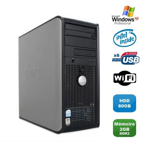 PC DELL Optiplex 320 MT Intel Celeron 3.06Ghz 2Go DDR2 80Go WIFI Windows XP Pro