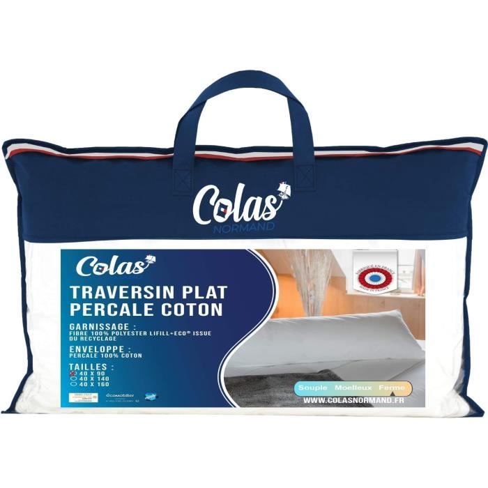COLAS NORMAND Pillow, sturdy, quality gel and percal, cotton, fine