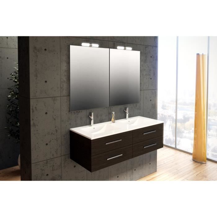 Seville Wenge Meuble De Salle Bain Suspendu 120 Cm Cdiscount Maison