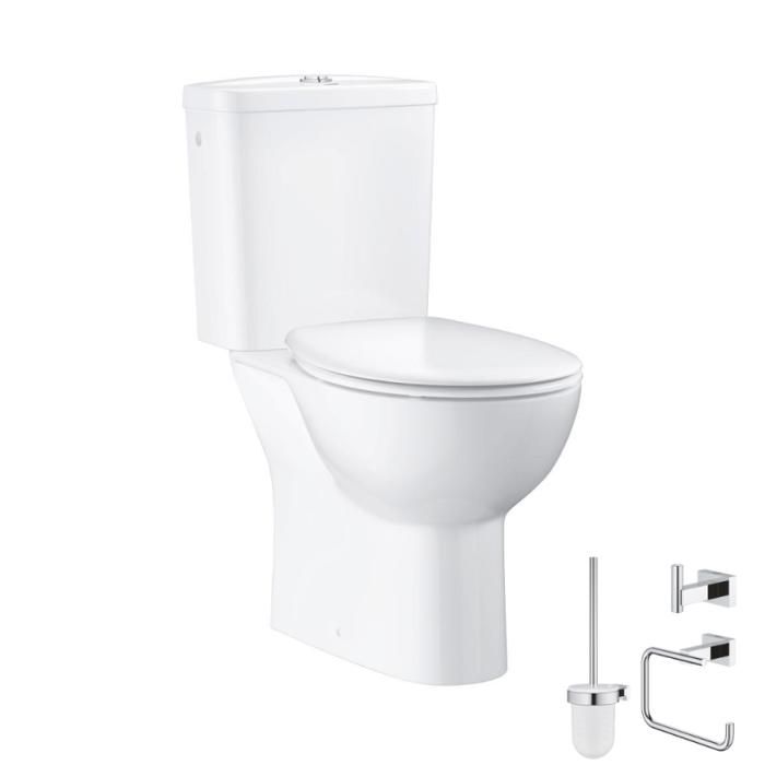 Pack WC à poser Bau Ceramic quickfix + Accessoires salle de bain Essentials Cube