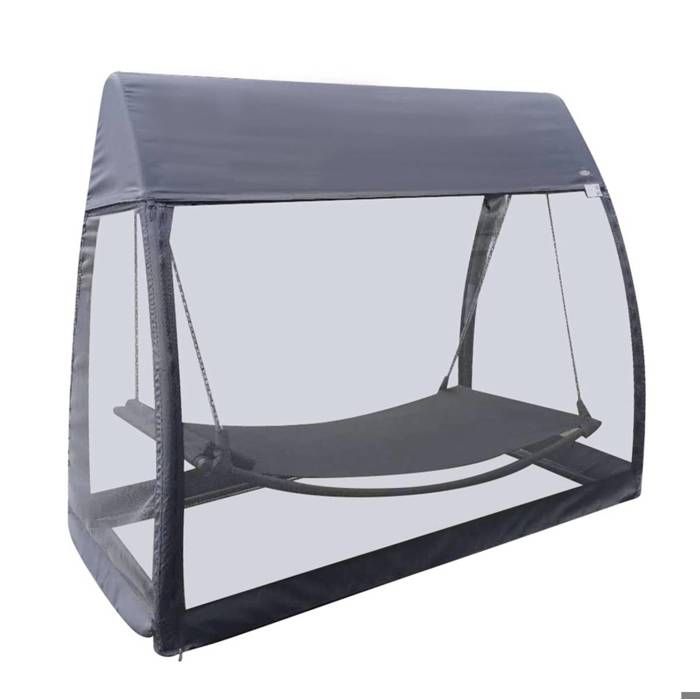 Hamac moustiquaire Trinidad ardoise 233x139x200cm en acier traité époxy - Hespéride