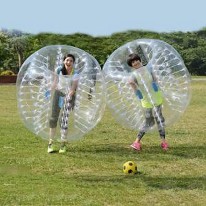 Alomejor Boule à Bulles Gonflable 120 Cm Adulte – Pare-Chocs Fun Rouge Transparent Pour Jeux Extérieurs