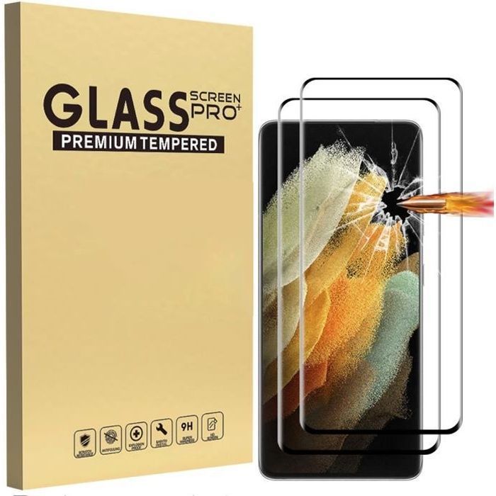 2 Pièce] Verre Trempé pour Samsung Galaxy S21 Ultra 5G Protecteur