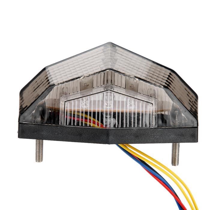 EBTOOLS Lumière De Plaque D'Immatriculation Moto 12V Avec Support - Feu Arrière Modifié Pour La Plupart Des Motos