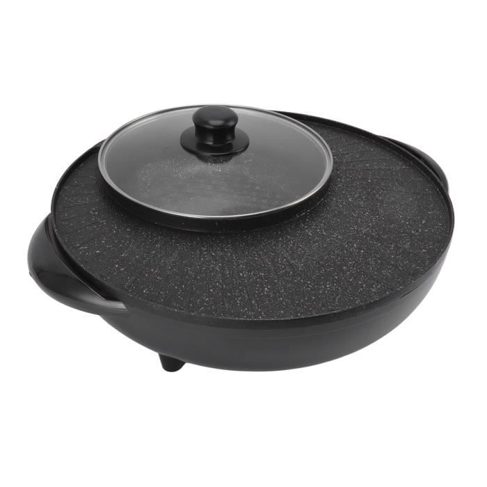 Grill Hot Pot Gril électrique Hot Pot Prevent Stick 5 Temp Multi Functional Barbecue Pot Combo pour la maison Faire bouillir