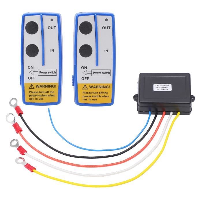 Dilwe Contrôleur de treuil électrique Kit de télécommande de treuil sans fil 75 pieds portée 12V
