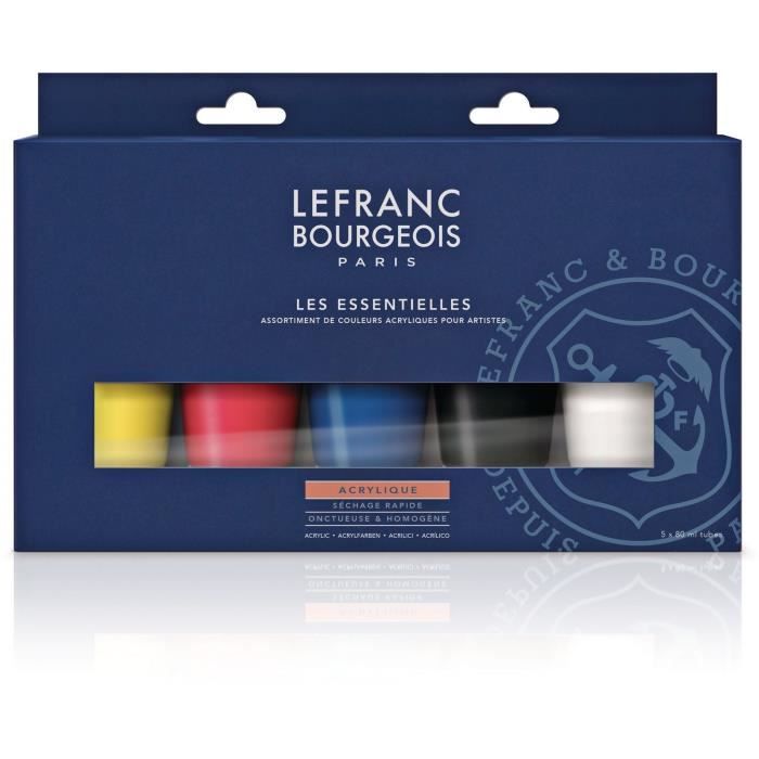 Lefranc Bourgeois Acrylique Fine Set Les Essentielles 5 Tubes 80 Ml Achat Vente Peinture Acrylique Cdiscount