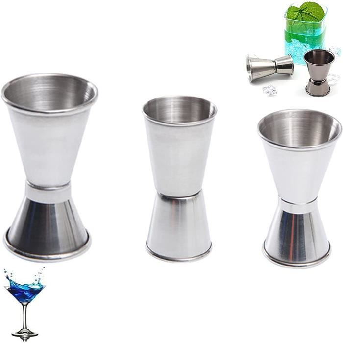Doseur Cocktail Inox 25/50 Ml - XFentech, Jigger De Bar Professionnel, Acier 304