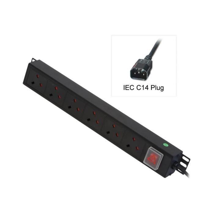 Multiprise IEC C13 5 Prises Avec Disjoncteur 10A 250V - Marque Wiremold - Neuf