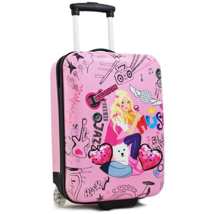 Valise Cabine Rose pour Fille motif Paris Love.
