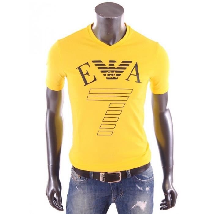 Homme Vêtements T-shirts T-shirts à manches courtes T-shirt à logo imprimé Coton Emporio Armani pour homme en coloris Jaune 