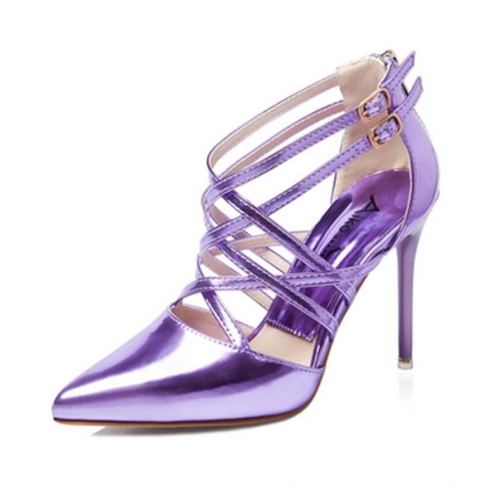 chaussure a talon mauve