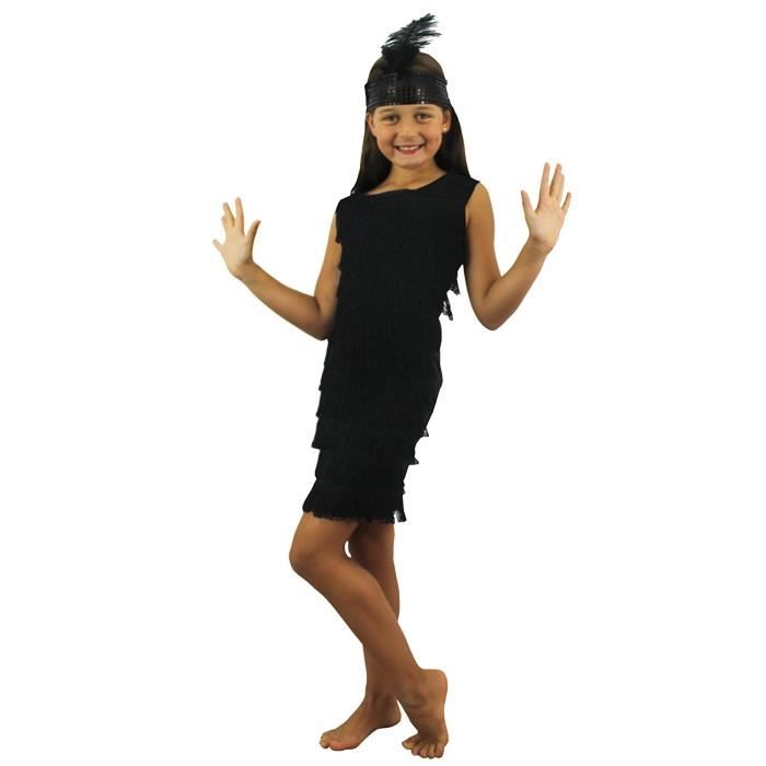 Costume Noir Vintage Pour Enfant Avec Cette Tenue Charleston A Franges Sans Manches Avec Un Bandeau A Plume Des Annees Folles Style Cdiscount Jeux Jouets