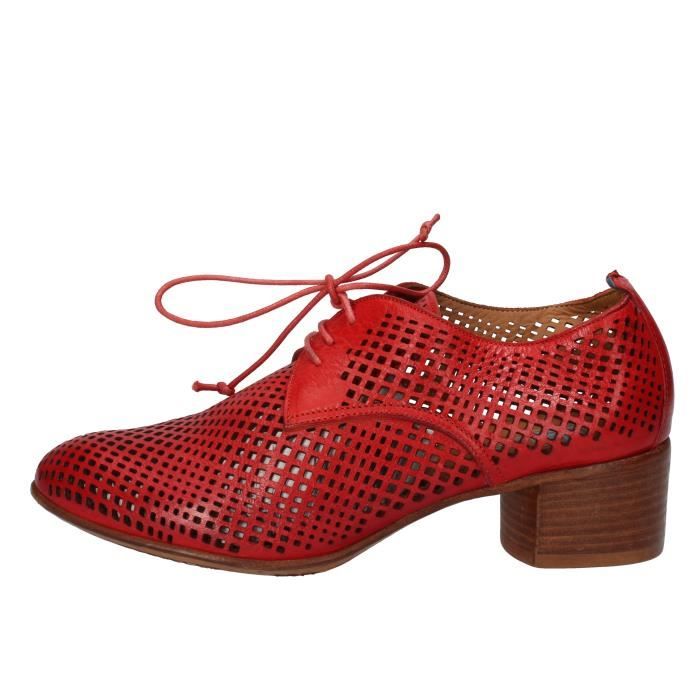 Derbies Femme Moma Cuir Rouge Rouge Cdiscount