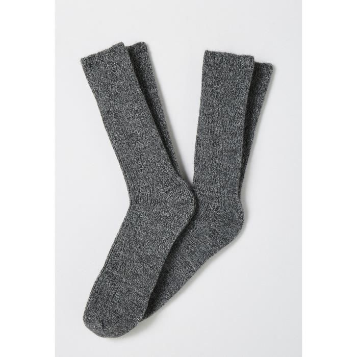 chaussette - damart - lot de 2 paires de chaussettes maille moulinée thermolactyl - gris chiné