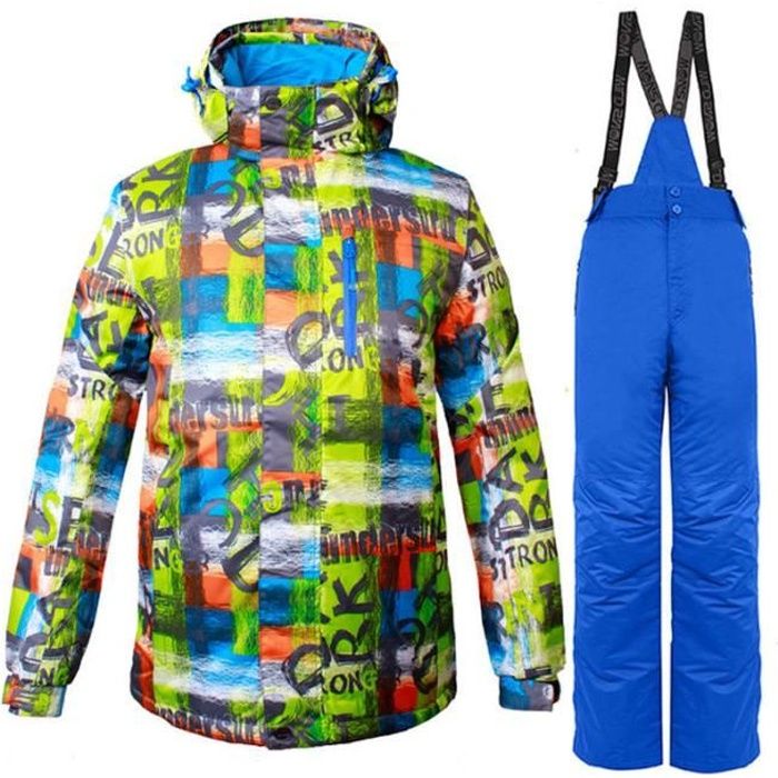 Combinaison de ski homme de Marque luxe Pantalons de ski coupe-vent  Professionnel Coupe-vent et hydrofuge Combinaison de ski