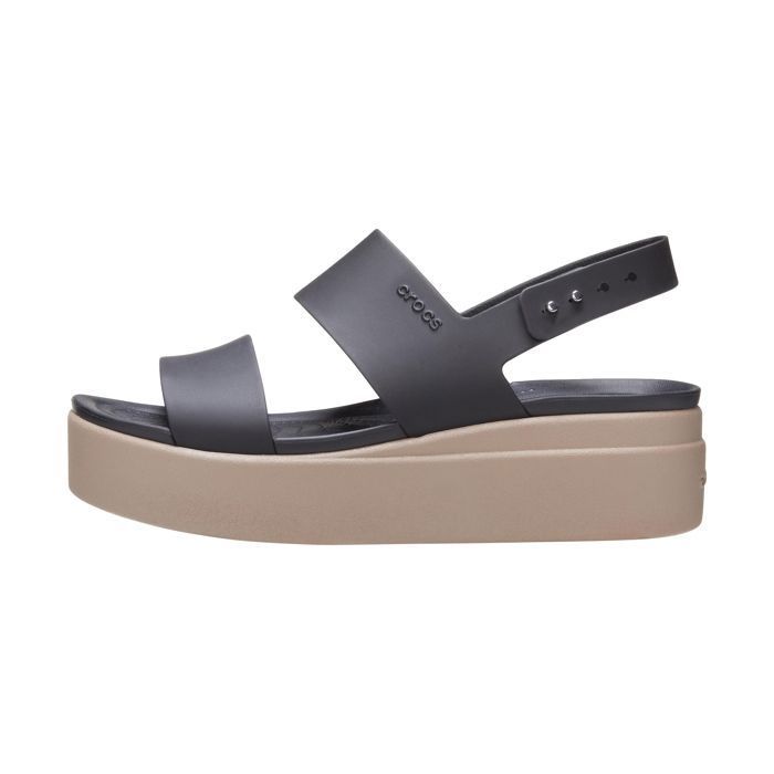 Crocs Compenser Sandales - CROCS - Brooklyn Low Wedge - Noir - Talon compensé - 5 cm de ...