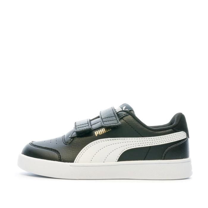 Puma Baskets - Puma - Shuffle V PS - Noir/Or - Cuir - Enfant - Plat
