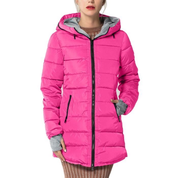 Doudoune Hiver Femme Grande Taille – Veste Matelassée épaisse Avec Capuche à Bordure Fourrure, Coupe Tendance - 7