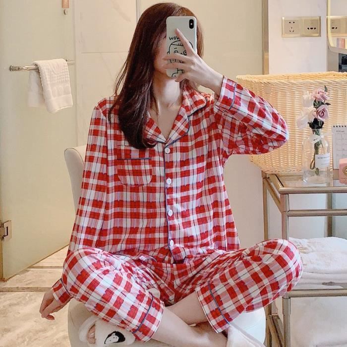 Pyjama flanelle femme imprime a carreaux FR57FE0 Color 6 Cdiscount Pret a Porter