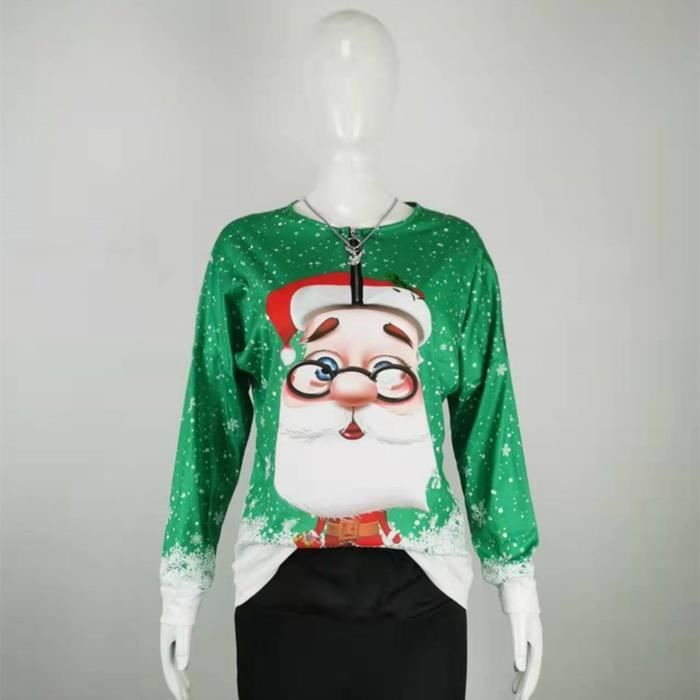 BBring Pull De Noël Moche, Polo Pour Homme De Noël 3D Digital Impression De Noël Vacances Demi-fermeture éclair Chemise à Manches Longues, Ae, XXL