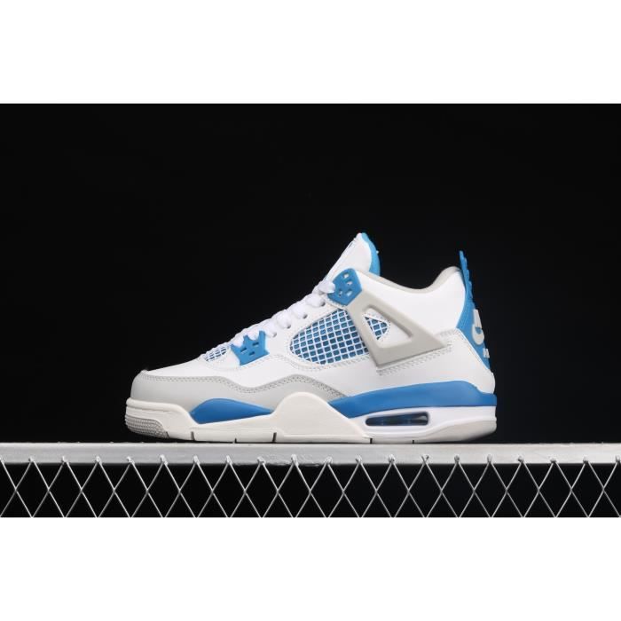 Baskets Air Jordan 4 Retro Blanc et Bleu pour Homme et Femme Bleu clair -  Cdiscount Chaussures