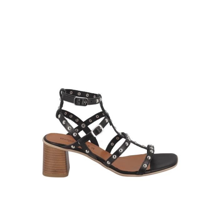 Sandale talon shop clouté