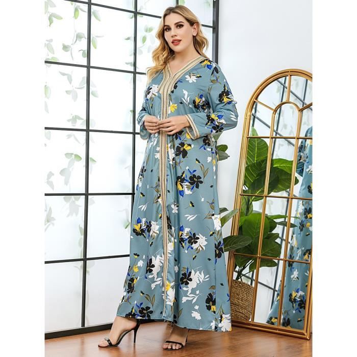 Oneforus Robe Homme Style Dubaï Saoudien - Kaftan Long Marocain Jubba Thobe Pour Eid Ramadan, Élégante Et Confortable