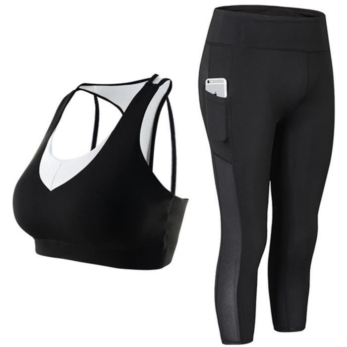 Lot De Vêtements De Sport Femme Marika - Legging Et Débardeur Orange, Taille S
