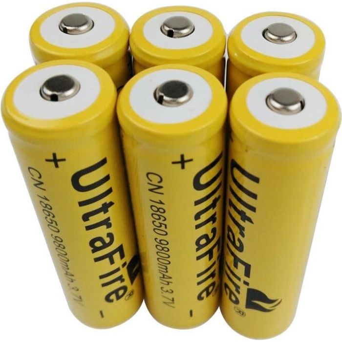 6 X 3.7V 18650 9800mAh batterie rechargeable Li-ion pour lampe de poche torche LED RC batterie rechargeable