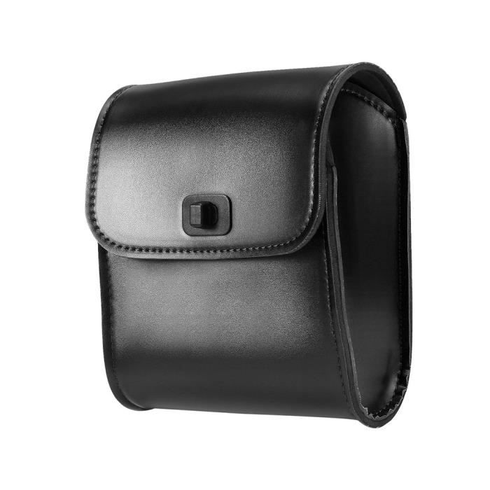 Sac à Outils Guidon Moto En Cuir PU - Sacoche Fourche Moto Avec Serrure Imperméable