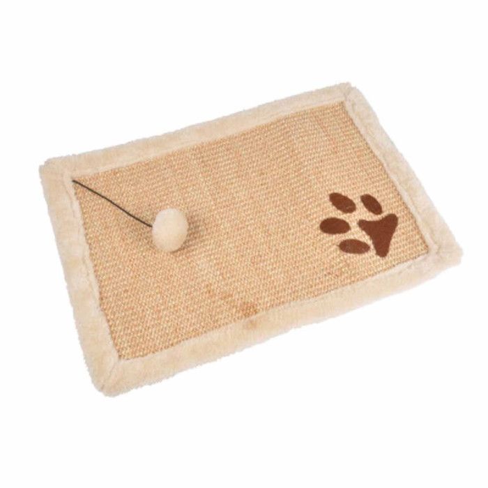 Griffoir avec Jouet pour Chat Tapis 48cm Naturel Griffoir avec Jouet pour Chat Tapis 48cm Naturel