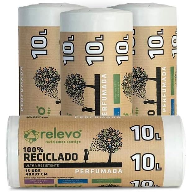 Très Résistant Sacs Poubelle 100% Recyclés Parfumés, Très Résistant 10 L, 60 Pièces ...