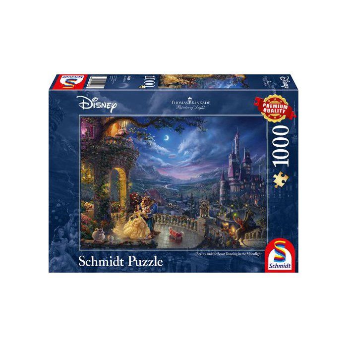 Puzzle adulte - La belle et la bête Danse au clair de la lune - Disney Kinkade - 59484 - 1000 pièces